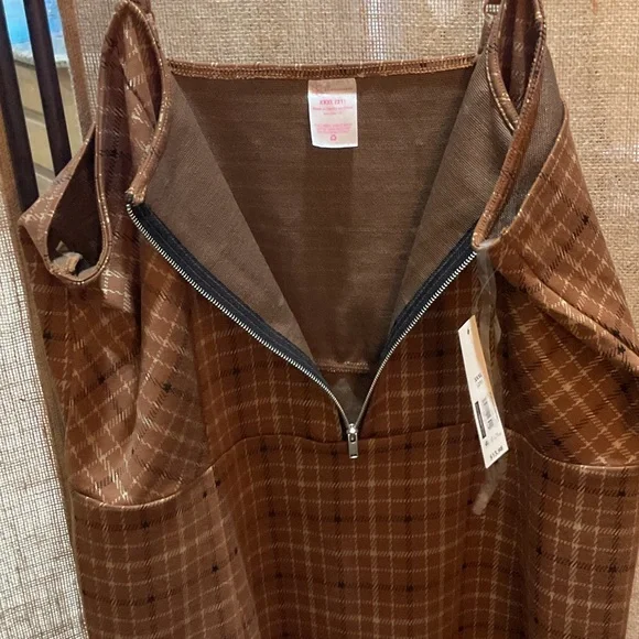 No Boundaries Tan Plaid Mini Dress - Picture 4 of 5